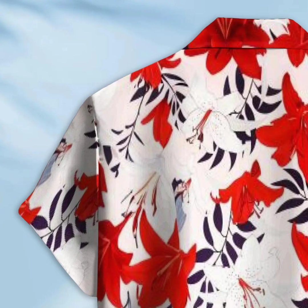 Hawaiian Button Down Shirt Short Sleeves