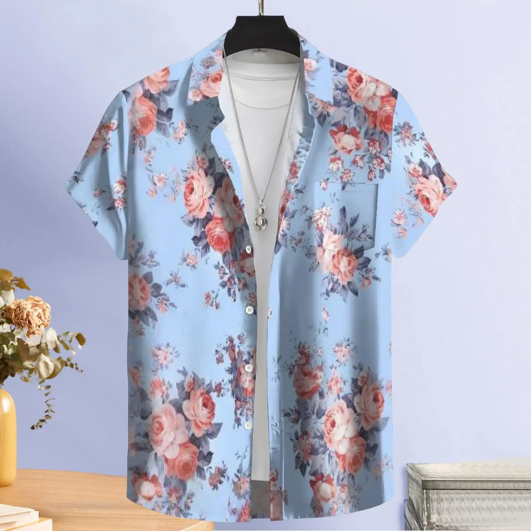 Hawaiian Button Down Shirt Short Sleeves