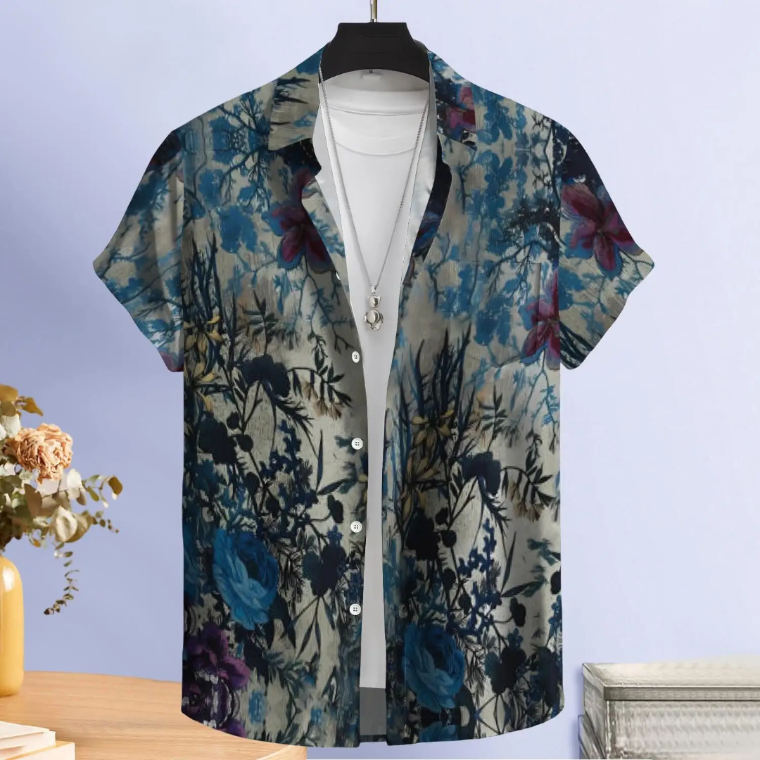 Hawaiian Button Down Shirt Short Sleeves