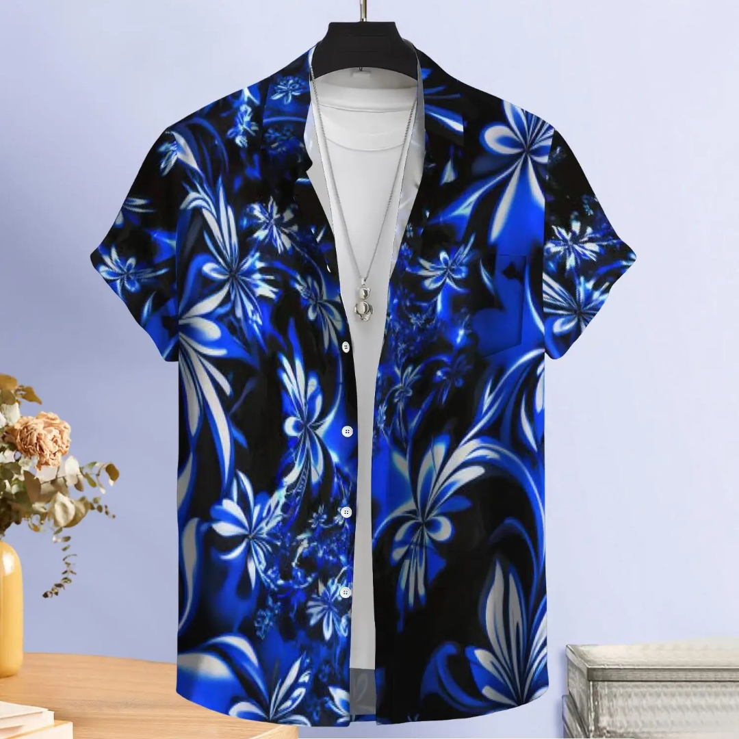 Hawaiian Button Down Shirt Short Sleeves