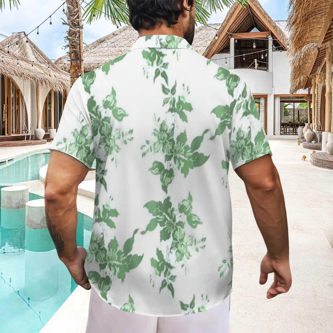 Hawaiian Button Down Shirt Short Sleeves