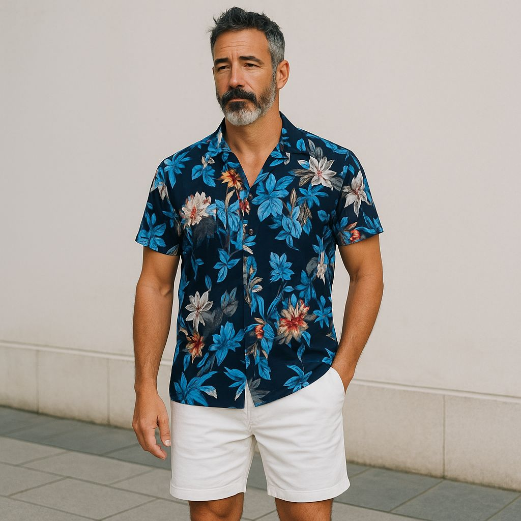 Hawaiian Button Down Shirt Short Sleeves