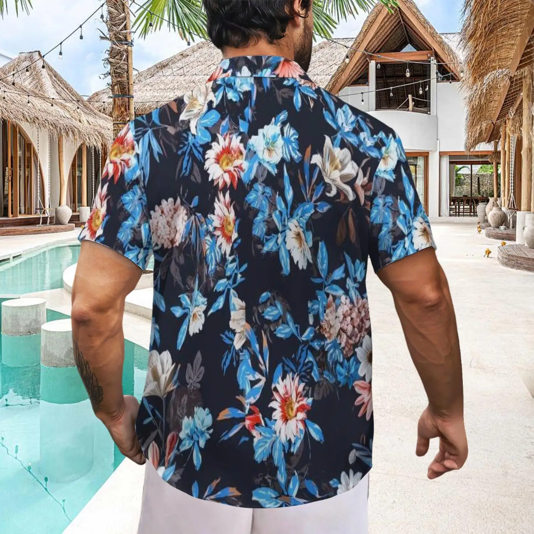 Hawaiian Button Down Shirt Short Sleeves