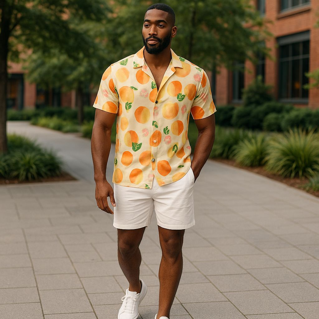 Hawaiian Button Down Shirt Short Sleeves