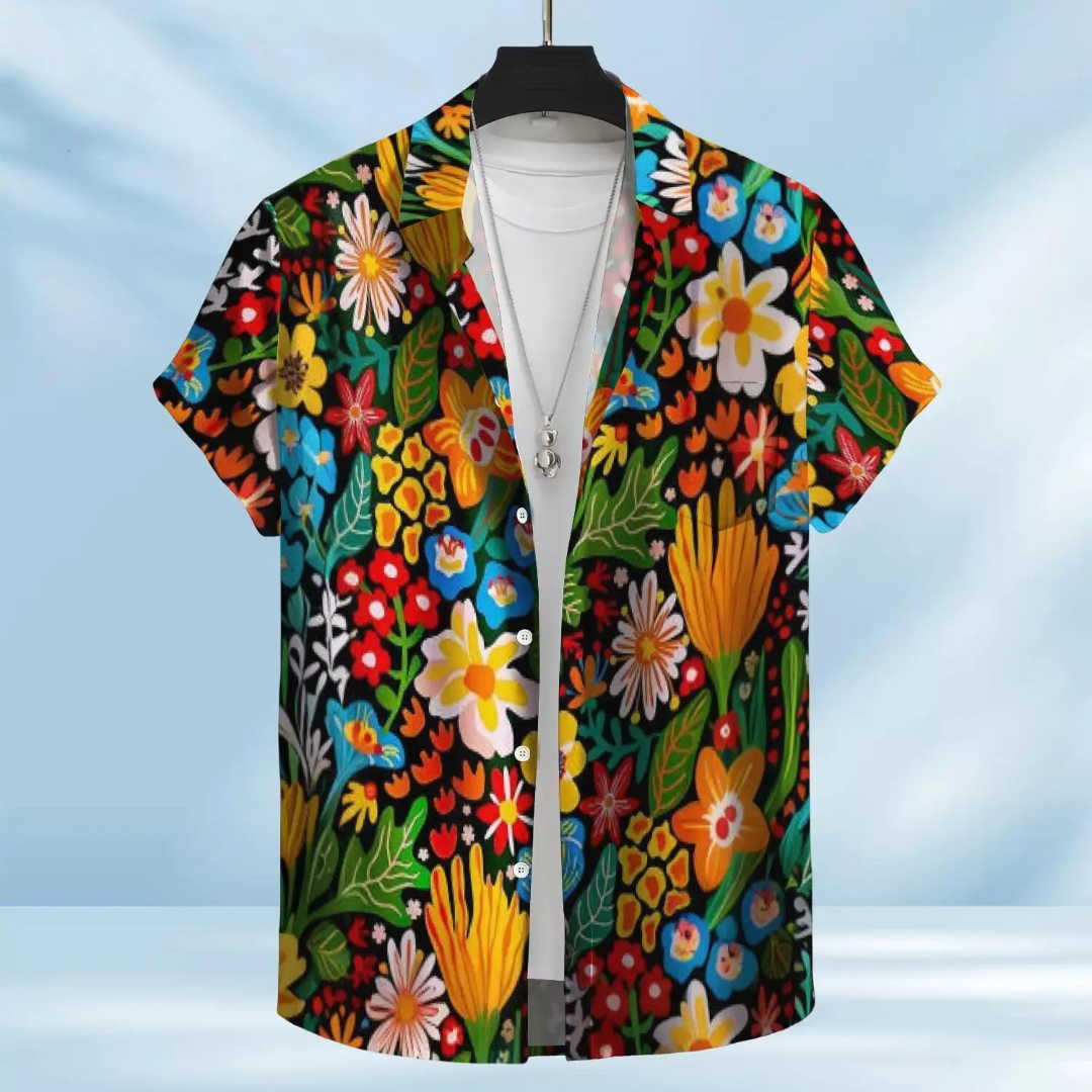 Hawaiian Button Down Shirt Short Sleeves