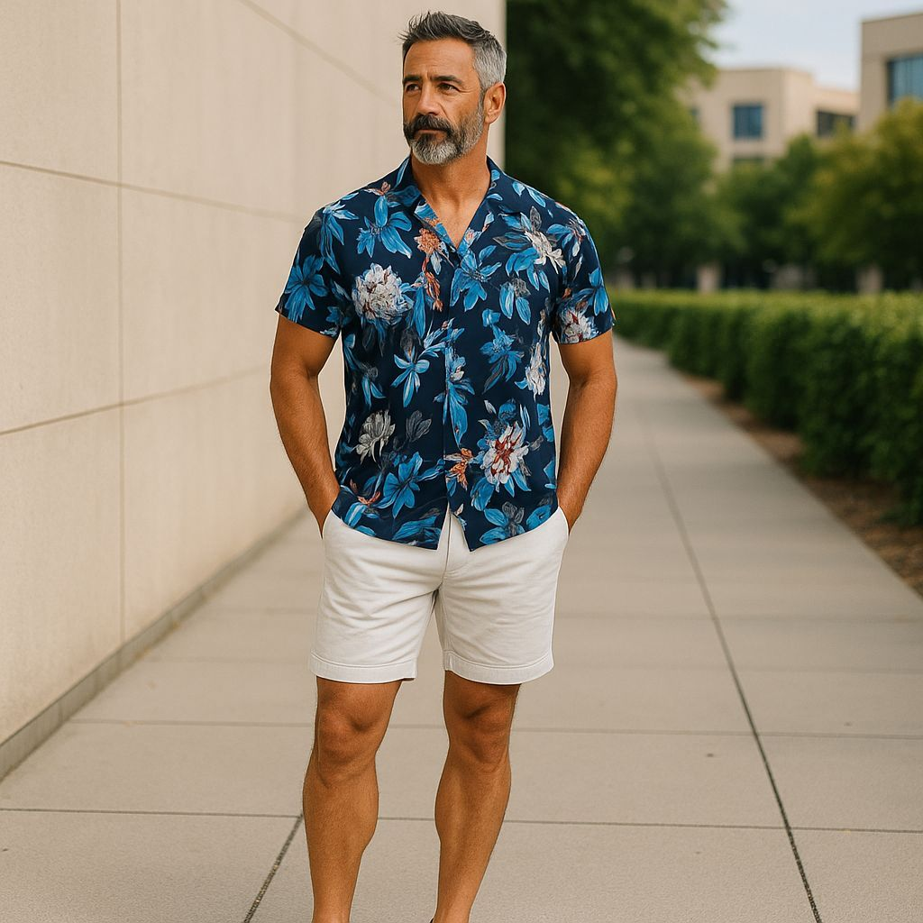Hawaiian Button Down Shirt Short Sleeves