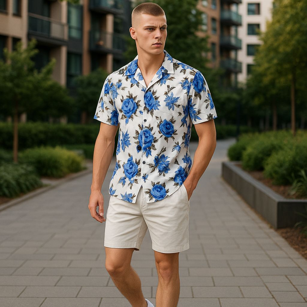 Hawaiian Button Down Shirt Short Sleeves