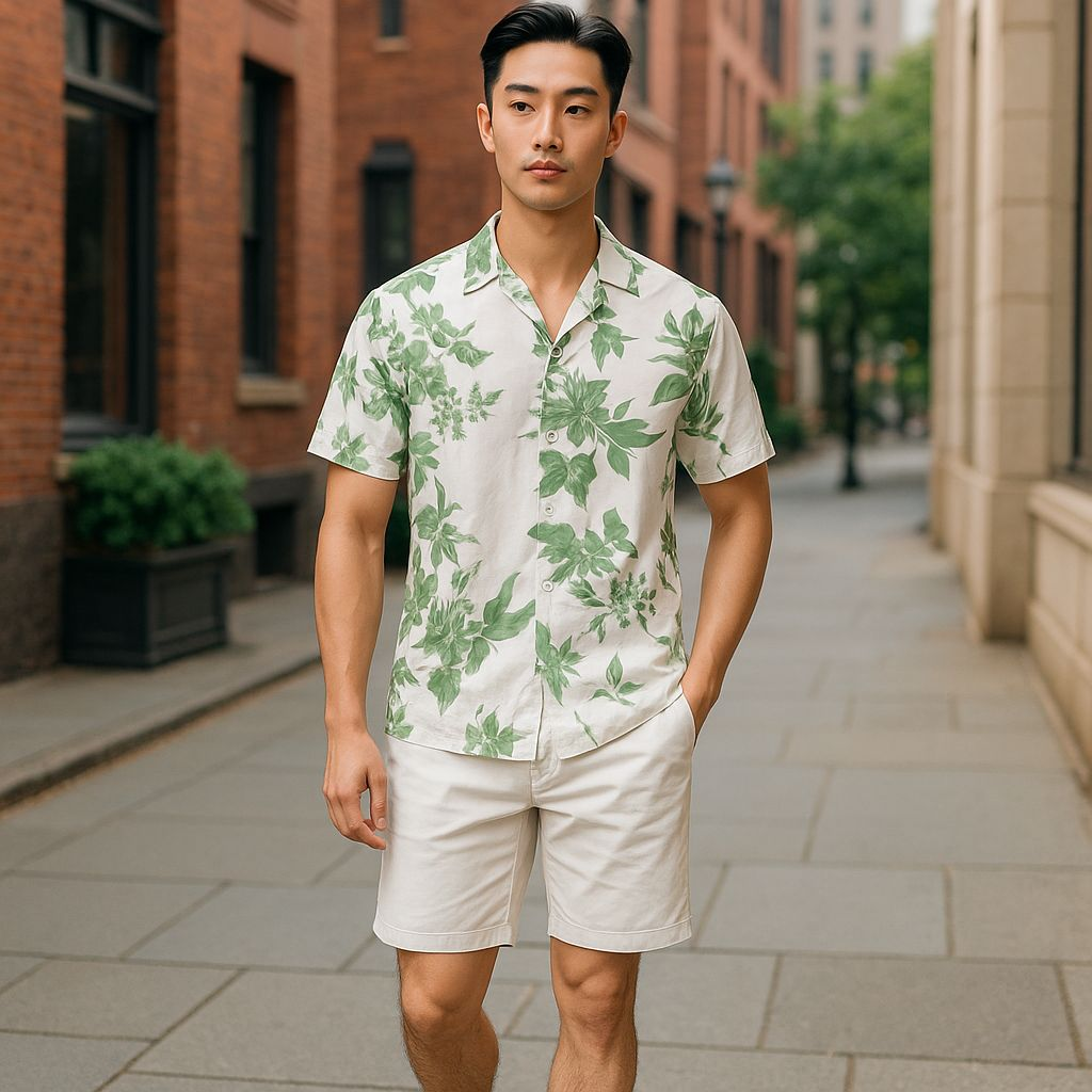 Hawaiian Button Down Shirt Short Sleeves