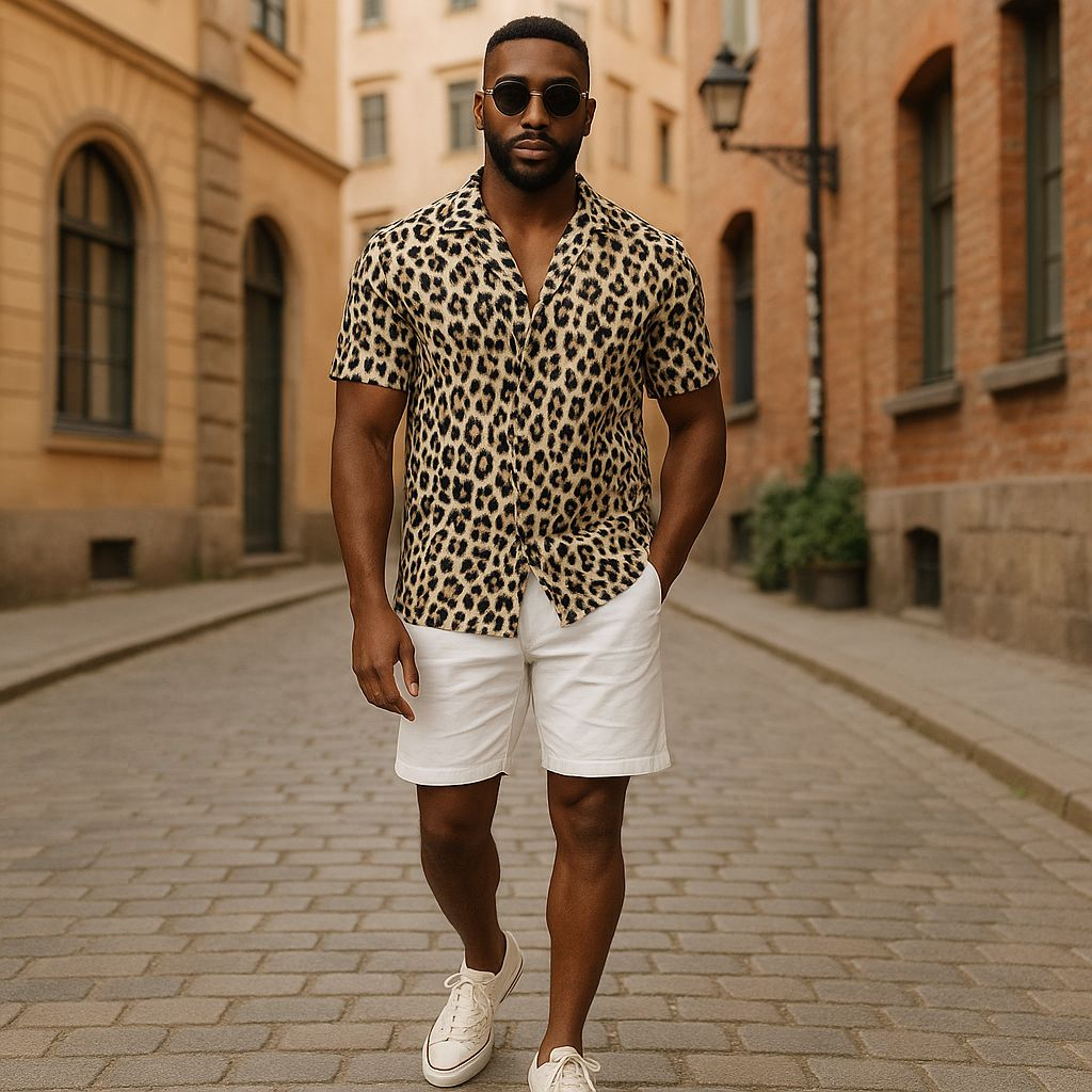 Hawaiian Button Down Shirt Short Sleeves