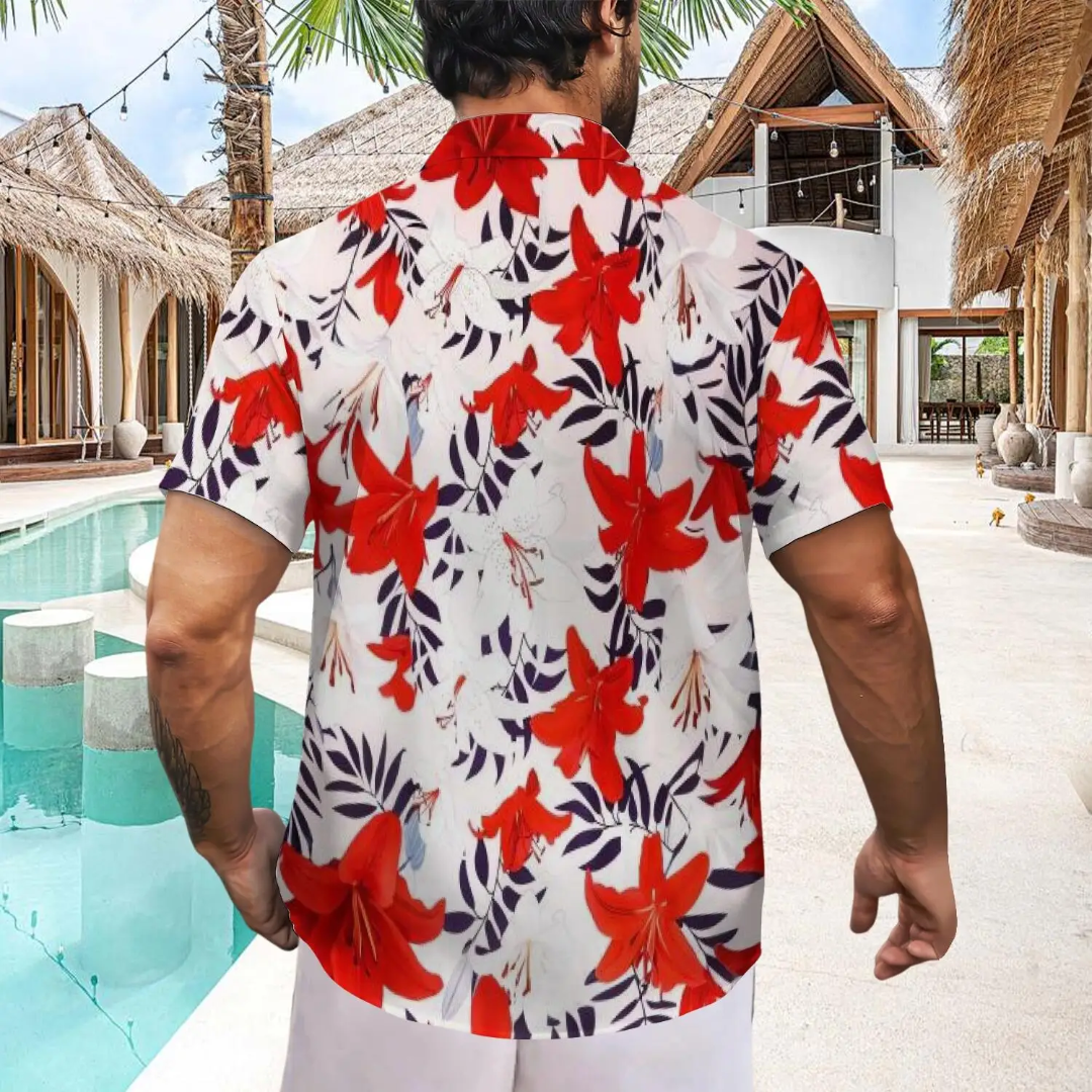 Hawaiian Button Down Shirt Short Sleeves