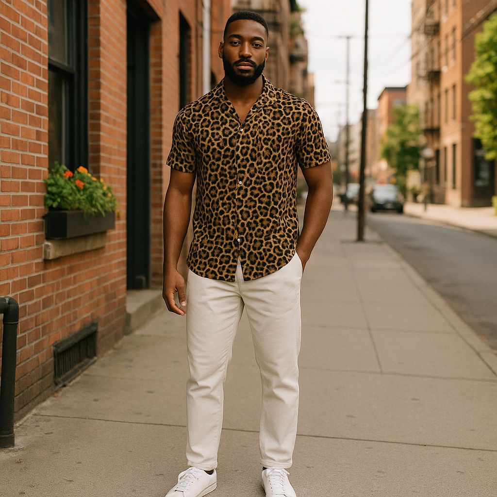 Hawaiian Button Down Shirt Short Sleeves