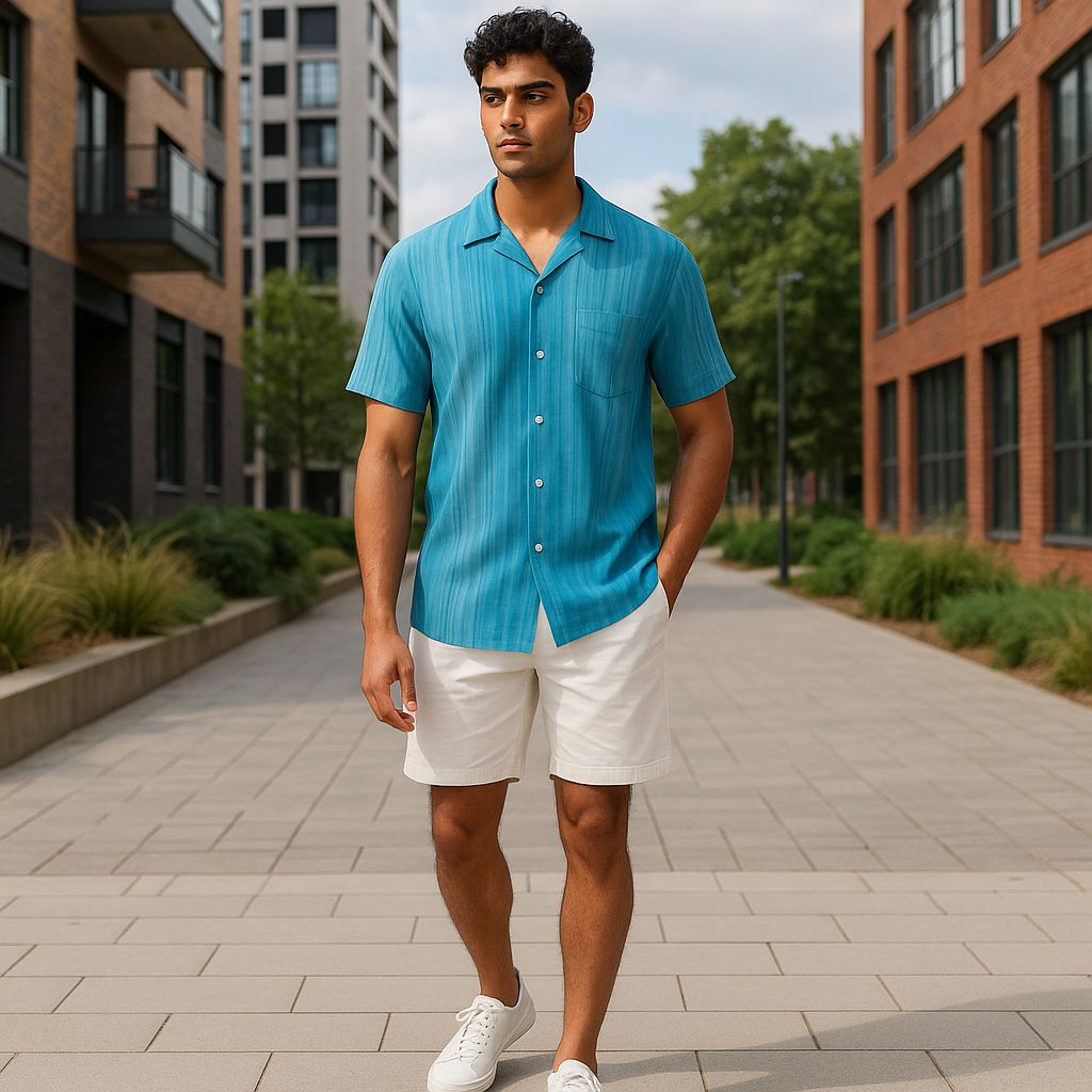 Hawaiian Button Down Shirt Short Sleeves