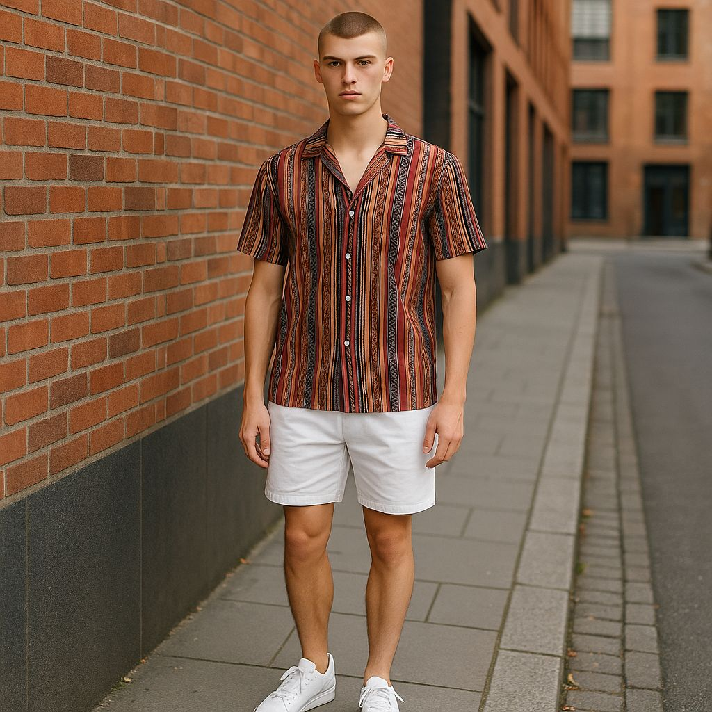 Hawaiian Button Down Shirt Short Sleeves