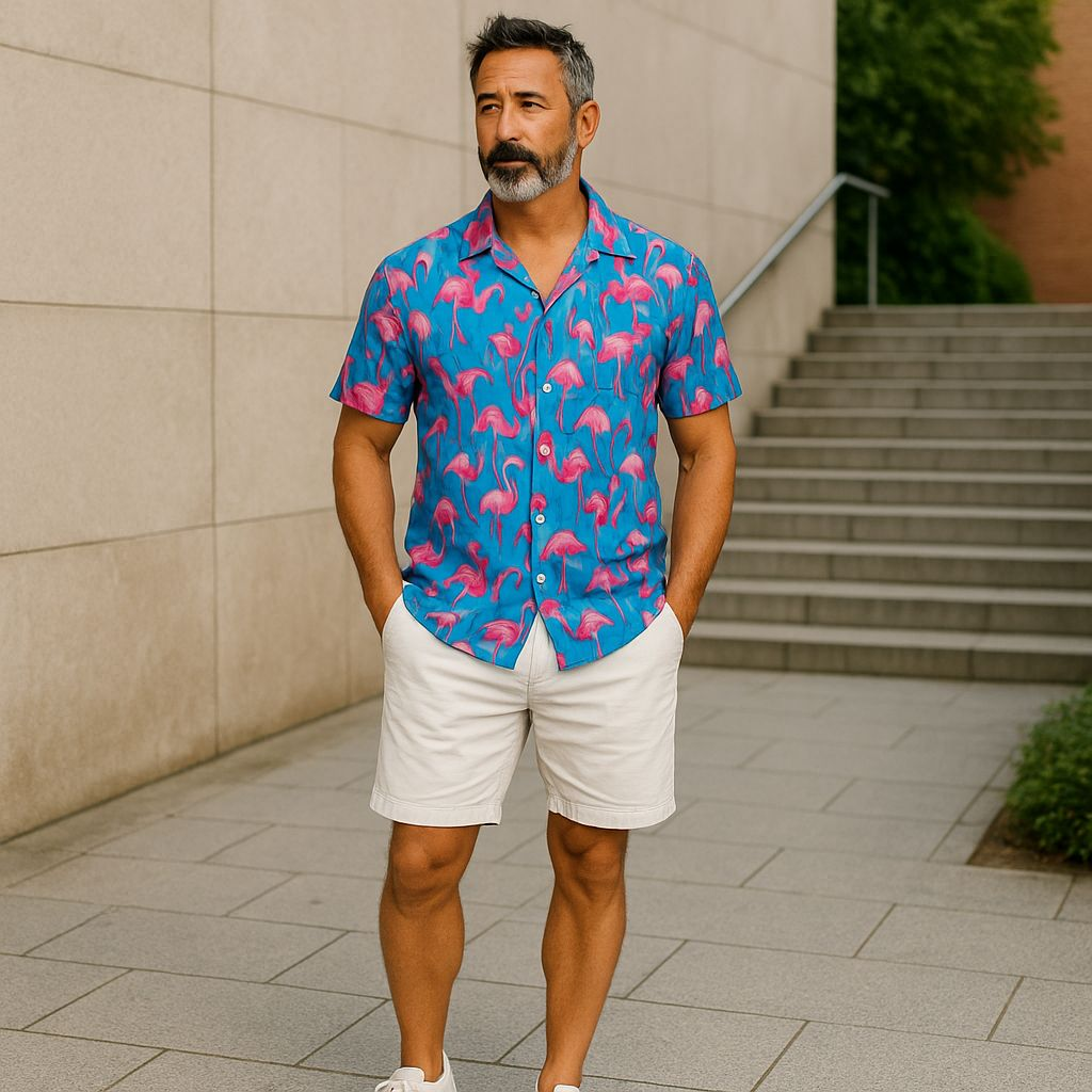 Hawaiian Button Down Shirt Short Sleeves