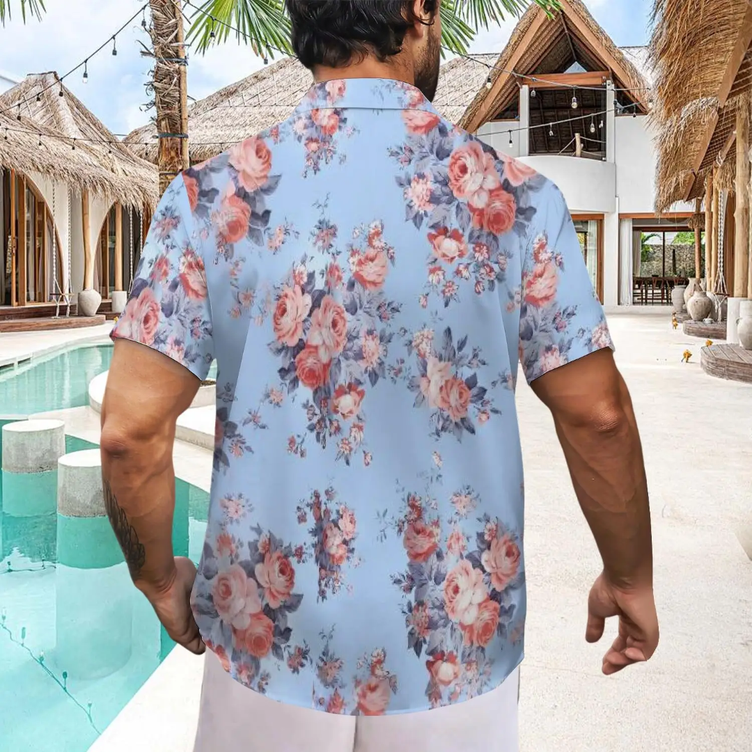 Hawaiian Button Down Shirt Short Sleeves