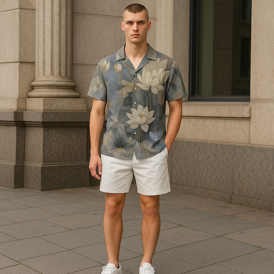 Hawaiian Button Down Shirt Short Sleeves
