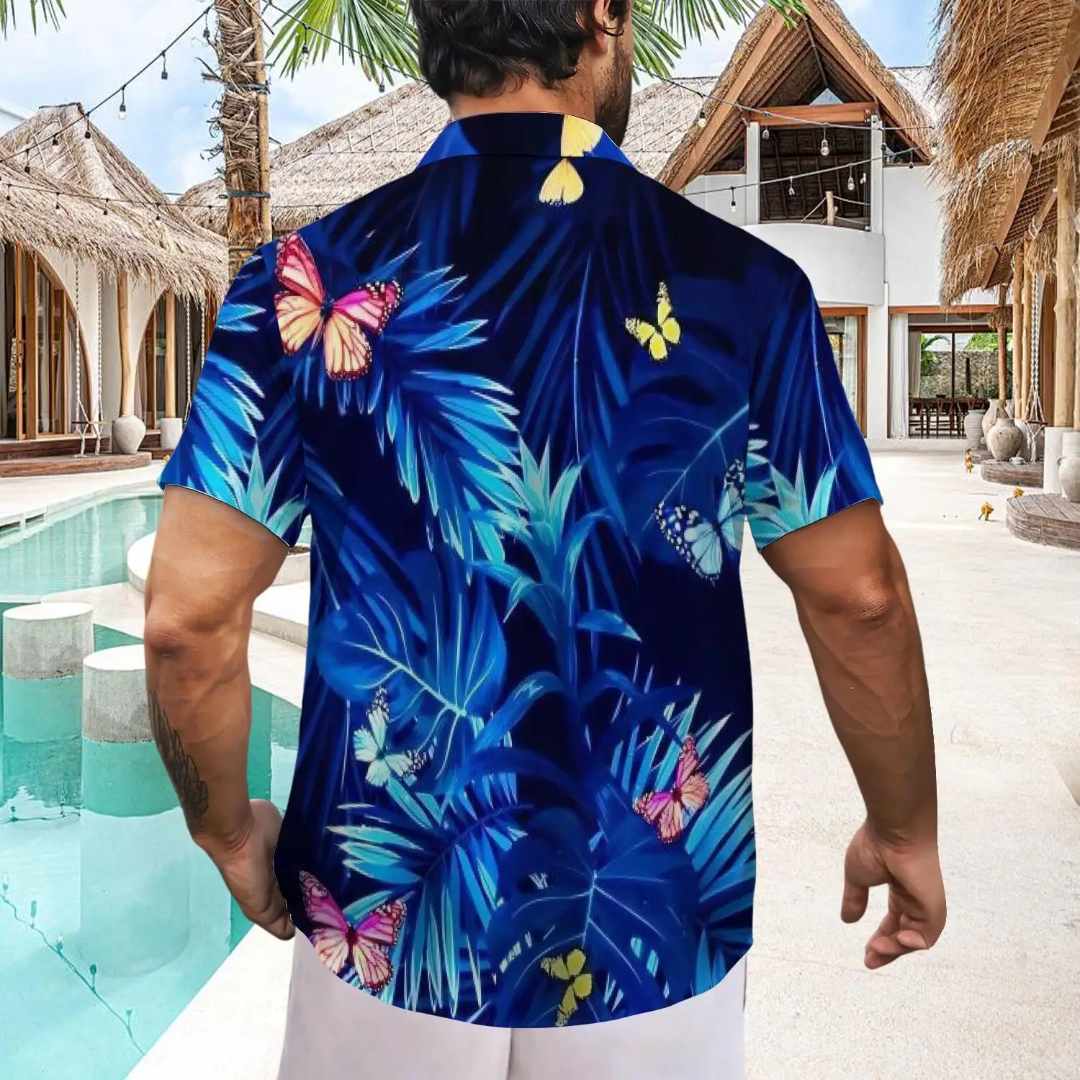 Hawaiian Button Down Shirt Short Sleeves