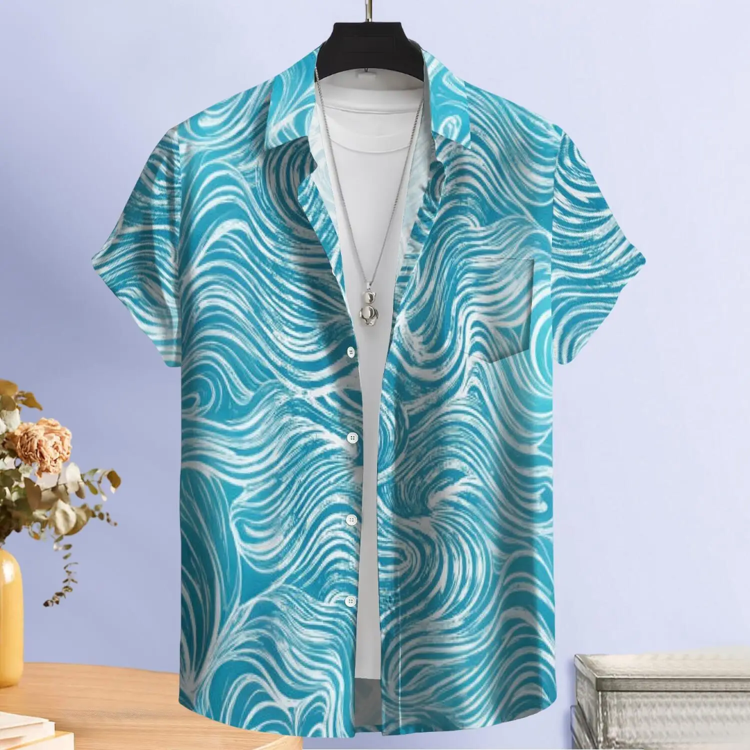 Hawaiian Button Down Shirt Short Sleeves