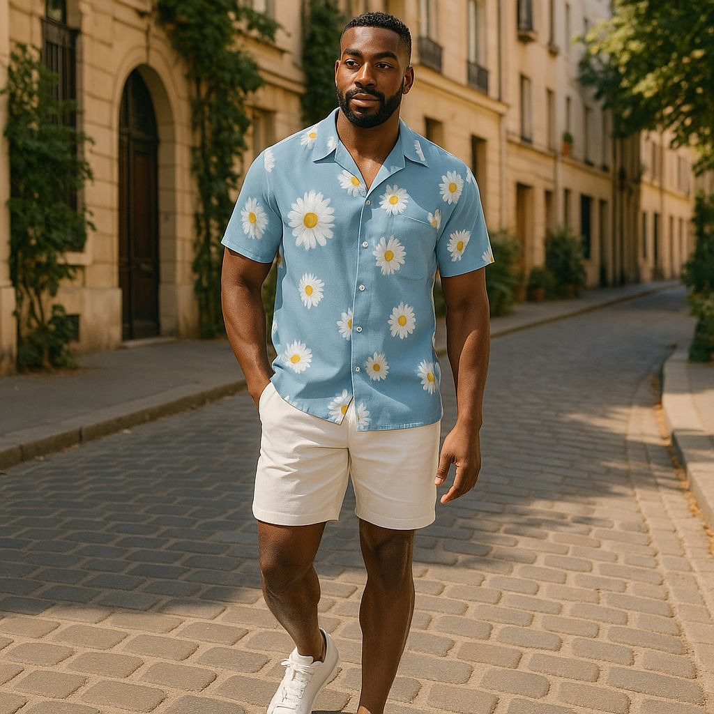 Hawaiian Button Down Shirt Short Sleeves