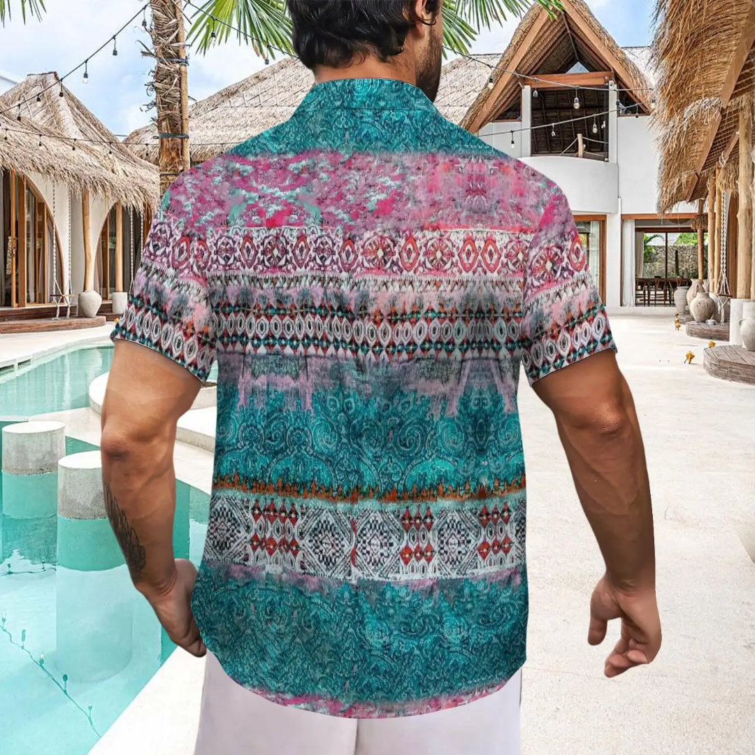 Hawaiian Button Down Shirt Short Sleeves