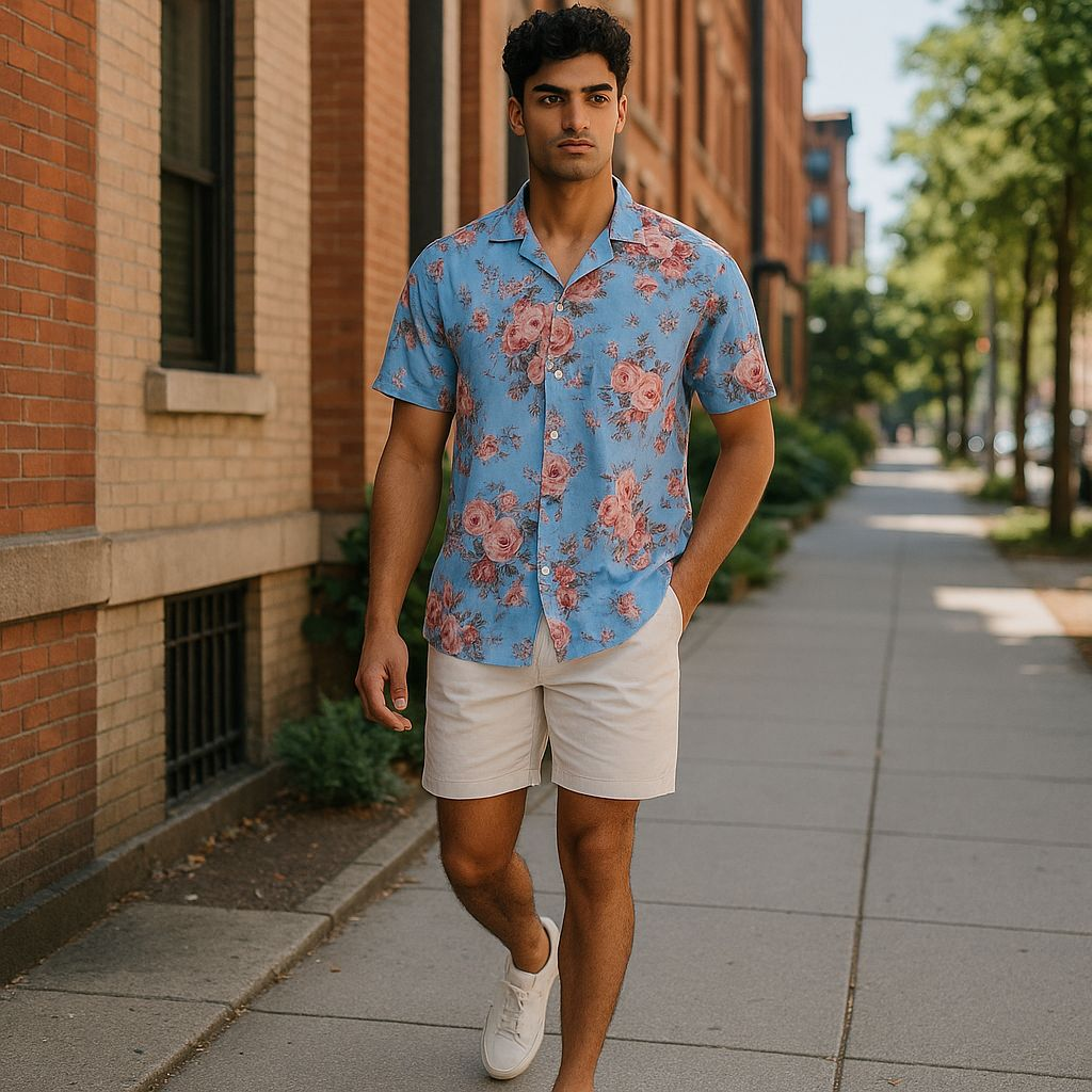 Hawaiian Button Down Shirt Short Sleeves